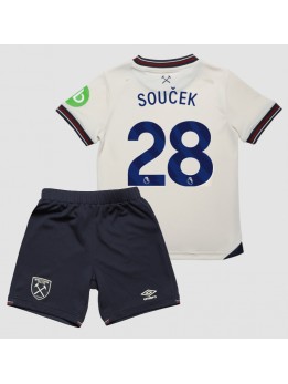 West Ham United Tomas Soucek #28 Replika Borta Kläder Barn 2025-26 Kortärmad (+ byxor)